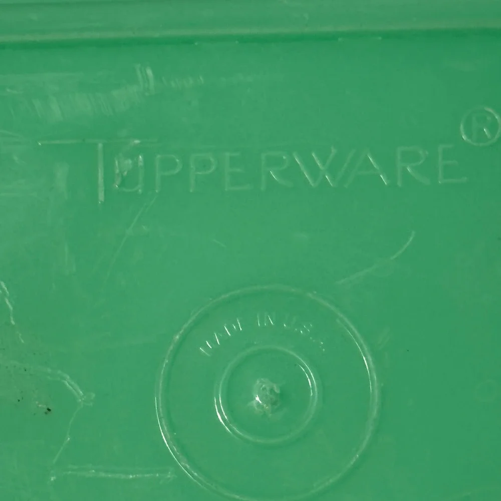 Vintage Tupperware 782-5 Mint Green Rectangular Storage Bin Made in USA Jadeite